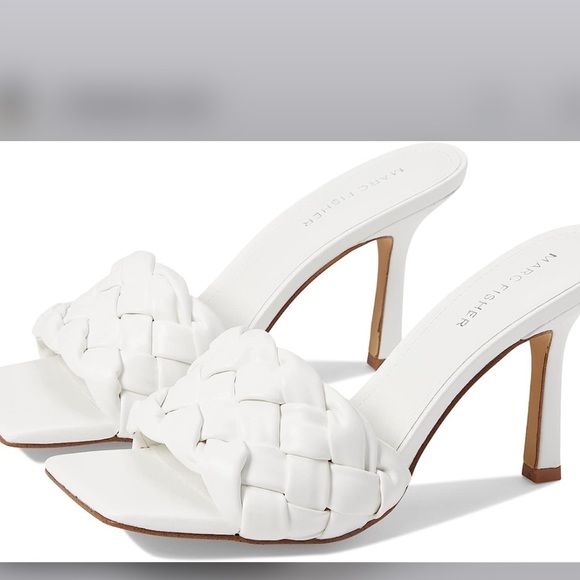 MARC FISHER BRIZO WOVEN MULE HEELED SANDALS - Picture 2 of 5